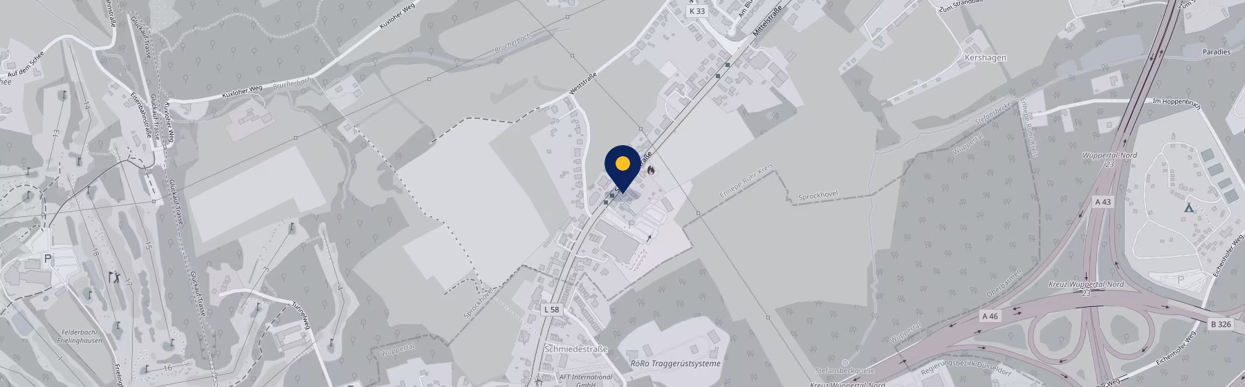 Kartenausschnitt: Standort von BADMOMENT.DE in der Schmiedestraße 25, Sprockhövel